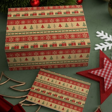 EGNMCR Christmas Decorations, Christmas Gifts Christmas Gift Wrapping Paper Thick Christmas Kraft Wrapping Paper Christmas Tree Deer Gift Box Wrapping Paper wrapping paper