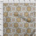 thumbnail image 3 of oneOone Georgette Viscose Brown Fabric Asian Tile Traditional Sewing Craft Projects Fabric Prints By Yard 42 Inch Wide, 3 of 4