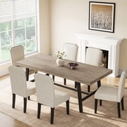 78.7inch Modern Rectangular  Dining Table for 6-8 People, Large Kitchen Table with Sturdy Metal Frame, Counter for Dinner, Kitchen, Dining Room