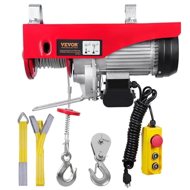 VEVOR Treuil Électrique, Capacité de Levage de 1760 Lb, Treuil Électrique en Fil d'Acier de 1450 W 110 V avec Télécommande Filaire de 14 Pi, Hauteur de Levage à Câble Unique de 40 Pi et Moteur en Cuivre Pur, pour Garage Entrepôt Usine