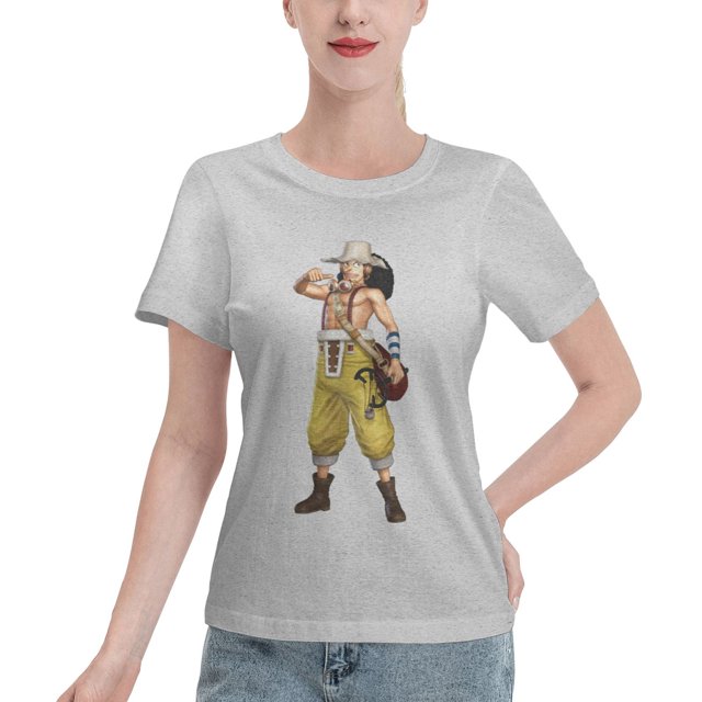 Women's Basic Short Sleeve T-Shirt One Piece Usopp