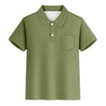 thumbnail image 1 of Luvoko Polo Uniforme pour Grands Garçons, T-Shirt de Golf Performance à Col, Évacuation de l'Humidité, Séchage Rapide (Vert Armée, 9-10 Ans), 1 of 4