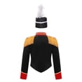 thumbnail image 2 of TiaoBug Kids Boys Girls Circus Ringmaster Costumes Drum Majorette Jacket Tops Marching Band Team Uniforms Black 8, 2 of 7