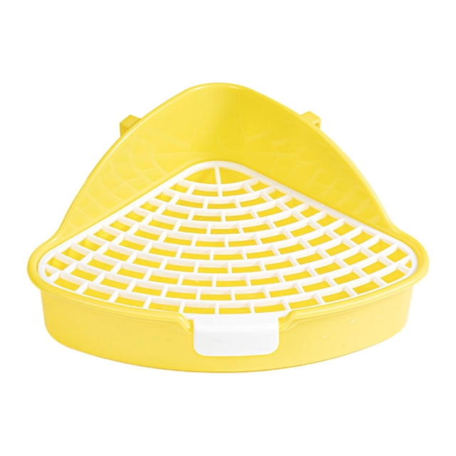 GROWTH TANK Pet Toilet Bunny Corner Toilet Box Rabbit Litter Pan Easily to Clean for Yellow