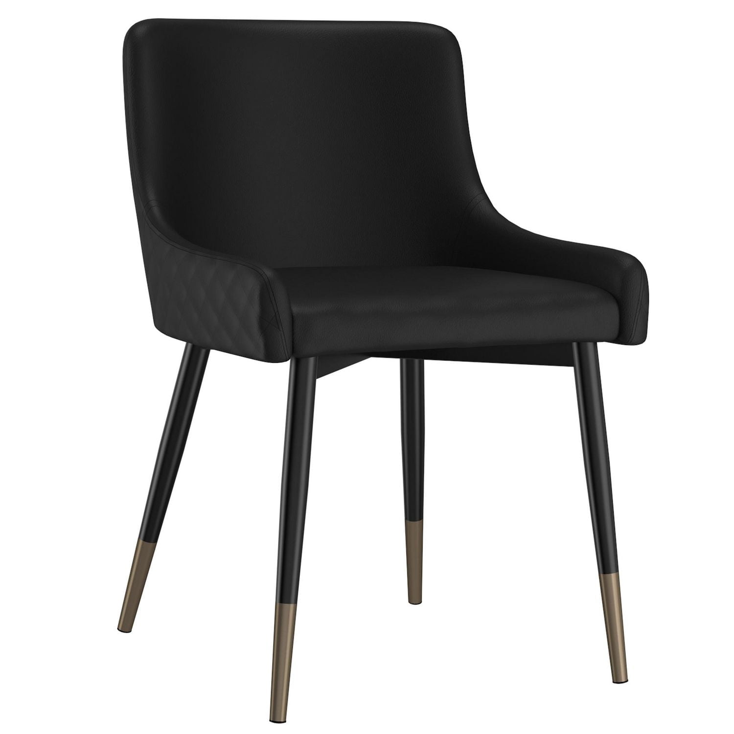 Ensemble de 2 chaises d’appoint modernes en similicuir et en métal, noir