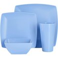 thumbnail image 4 of Gibson Home Grayson Square 16 Piece Melamine Dinnerware Set, Blue, 4 of 6