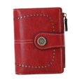 thumbnail image 2 of Esquirla Small Wallet Multifunctional Foldable Short Wallet for Street Shopping Women dark red, 2 of 8