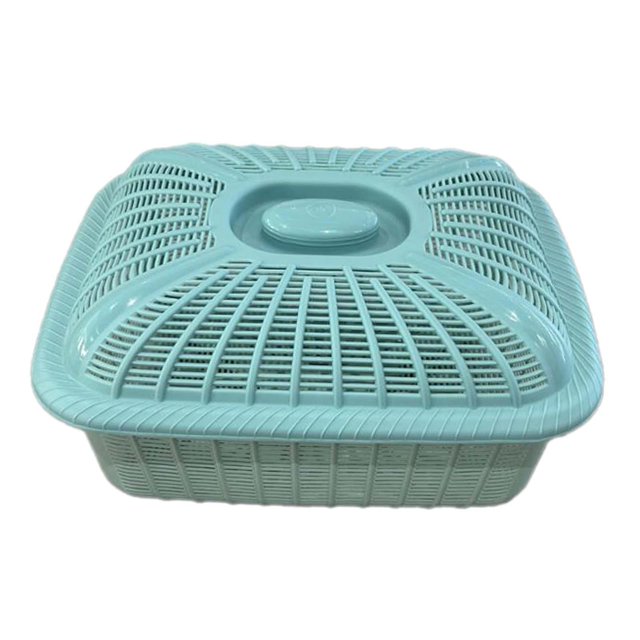 jifeng Fruit Basket with Lid Countertop for Kitchen Counter Bread Basket with Cover Blue Small