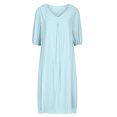 thumbnail image 4 of EQWLJWE Robes d'Été pour Femmes 2023 Robe Longue Plissée Décontractée à Manches Mi-Longues en Coton et Lin pour Femmes 2023, 4 of 6
