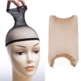 thumbnail image 3 of serony 2pcs/set Wig Cap Elastic Nylon Hair Net Unisex Snood Cosplay Party Hairdressing Accessories, Two-Open, Skin Color, 3 of 6