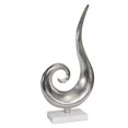 thumbnail image 1 of Benzara BM205154 Scrolled Metal Sculpture on Marble Base, Silver & White, 1 of 1