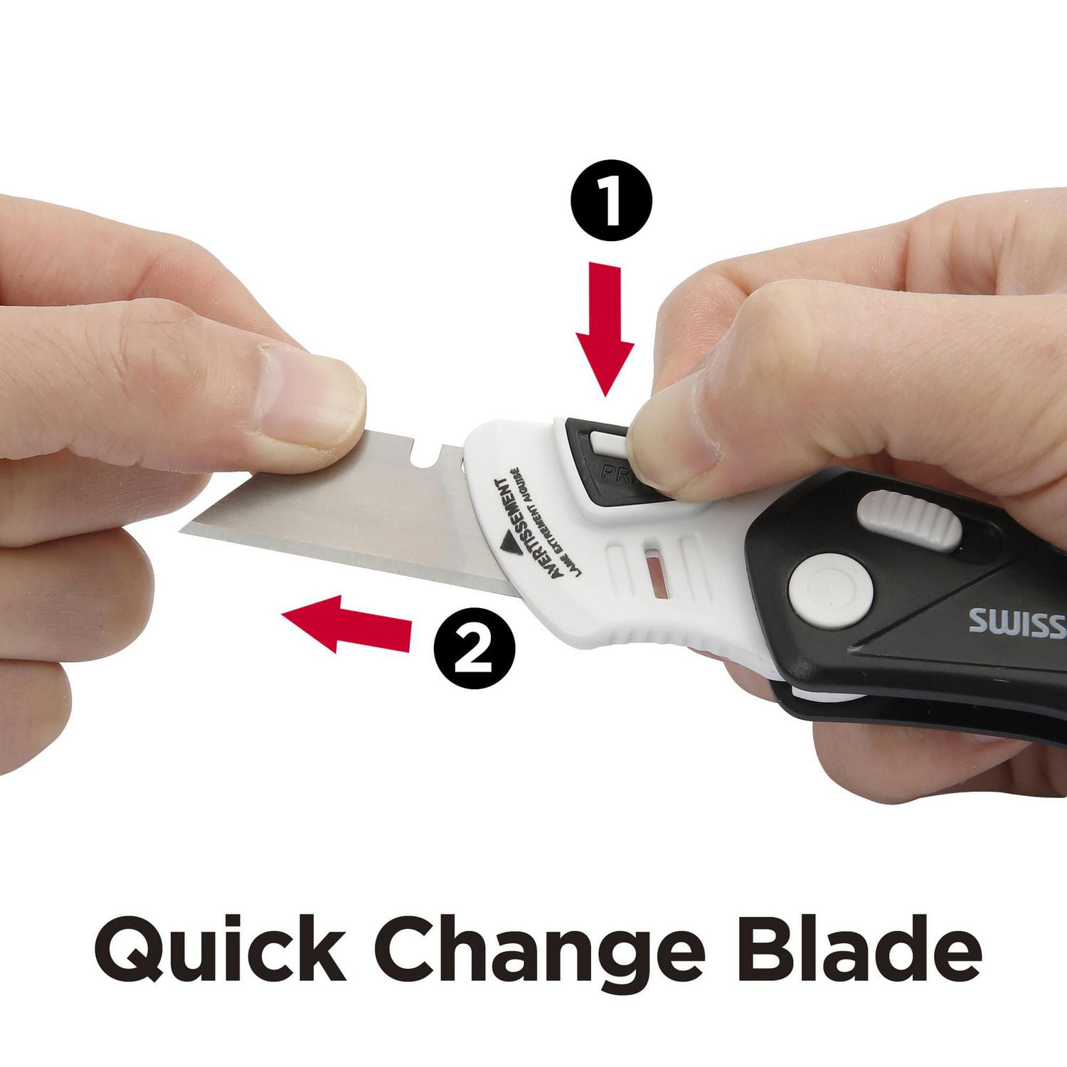 Couteau utilitaire pliant Swiss Tech, EDC pliable taille compacte, mécanisme de libération rapide