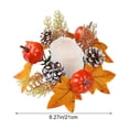 thumbnail image 3 of SLYNSHome Halloween Candle Rings Artificial Maple Leaf Mini Wreath Candle Holder Fall Autumns Thanksgiving Party Decoration, 3 of 7