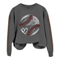 thumbnail image 4 of IMENGL Spring baseball print crew neck hooded sweatshirt long, Gray L, Size M-2XL, 4 of 4