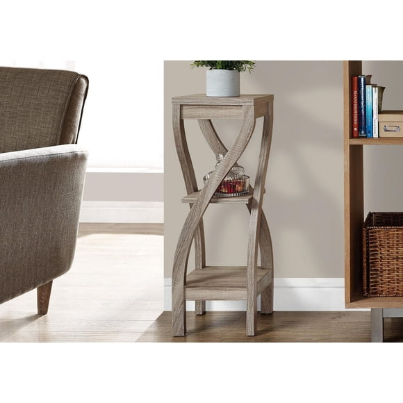 Monarch Specialties Accent Table, Side, End, Plant Stand, Square, Living Room, Bedroom, Laminate, Brown, Contemporary, Modern