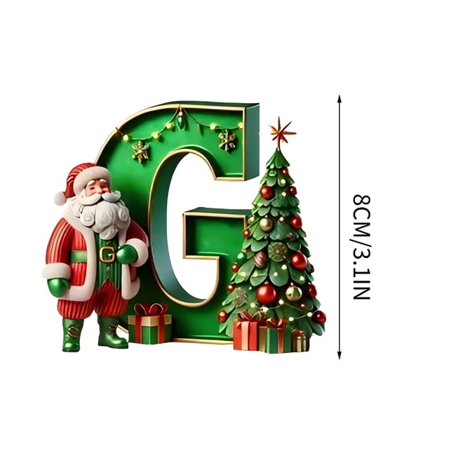 Nilvkv 26 Letters Christmas Tree Decoration Pendant Christmas Tree Ornaments Personalized DIY Christmas Ornaments Christmas Decoration Xmas Tree Hanging Decor Feature