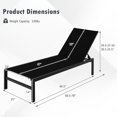 thumbnail image 4 of Costway Lot de 2 Chaises Longues à 6 Positions Chaise Longue Aluminium Inclinable Réglable Noir, 4 of 9