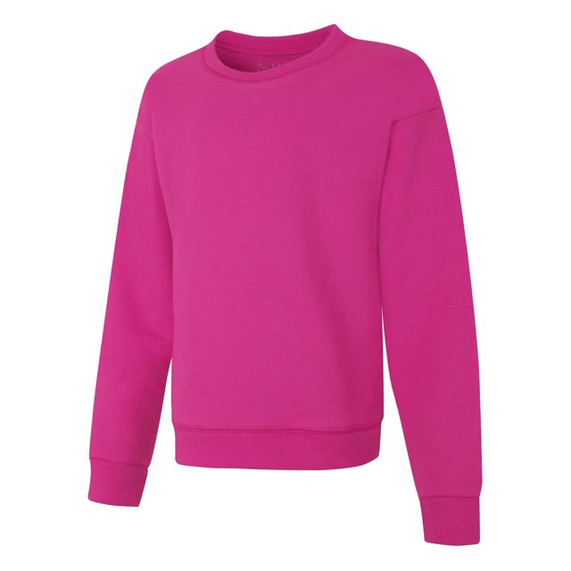 Hanes Girls ComfortSoft EcoSmart Crewneck Sweatshirt, XS, Amaranth