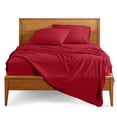 thumbnail image 1 of Bare Home Premium 1800 Collection 4-Piece Bed Sheet Set, Full-XL, Red, 1 of 10