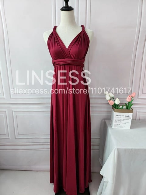 Robe Infinity Longue au Sol Longue Maxi Convertible Formelle Portefeuille Aguichant Robe de Demoiselle d'Honneur Robe de Soirée Robe de Mariage Cocktail