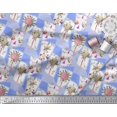 thumbnail image 3 of Soimoi Moss Georgette Fabric Leaves & Flower Floral Printed Fabric 1 Yard 42 Inch Wide, 3 of 3