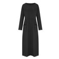 thumbnail image 4 of Dvkptbk Robes pour Femmes Mode Manches Longues Dentelle Longues Robes Décontractées Hiver Douces Amples Col Rond Couleur Unie avec Poches TG, 4 of 6