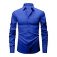 thumbnail image 2 of Dress Shirts for Men with Pocket Long Sleeve Big & Tall Tshirts Shirt Button-Down Collared Wrinkle-Free Solid Color Business Work Tops, 2 of 5