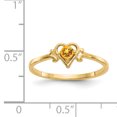 thumbnail image 2 of 14K Yellow Gold Citrine Birthstone Heart Ring, 2 of 2
