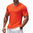 thumbnail image 4 of Viluyesy Shirt T - à Manches Courtes pour Hommes Extensible Col Ras du Cou Séchage Rapide Été Athlétique Uni Manches Courtes Orange 2TG, 4 of 9