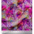 thumbnail image 1 of Soimoi Silk Fabric Peacock Feather Print Fabric by Yard 42 Inch Wide, 1 of 3
