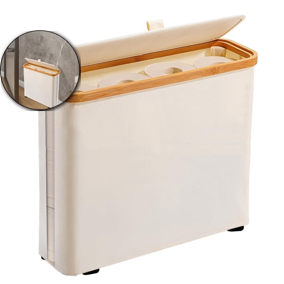 Dvruxg Toilet Paper Storage Basket with Lid for 12 Rolls, Bathroom Organizer, Toilet Paper Storage, Transparent Storage Basket, Storage Cabinet for Bathroom
