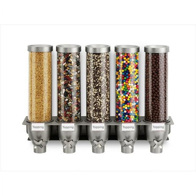 Rosseto EZ527 Cinq Récipient Crème Glacée Topping Bonbons Mural Mount Distributeur - 1,3 Gallon Unité