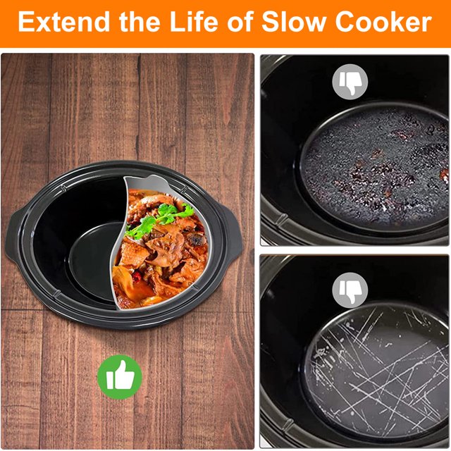 YAOMOBB Divider Pad Reusable Slow Cooker Divider Flexible Silicone Pad for 6QT 8QT Stewpot