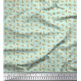 thumbnail image 1 of Soimoi Moss Georgette Fabric French Horn Musical Instrument Print Fabric by Yard 42 Inch Wide, 1 of 3
