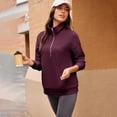 thumbnail image 2 of Erwazi Womens Half Zip Pullover Top Waffle Long Sleeve Lapel Functional Pocket Work To Weekend Versatile Blouses, 2 of 8