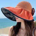 thumbnail image 2 of LinYooLi Fashionable Hat Empty Hat Ms. Summer Bows Bow Big Hat Big Circurning Hats Sea Beach Hat, 2 of 6