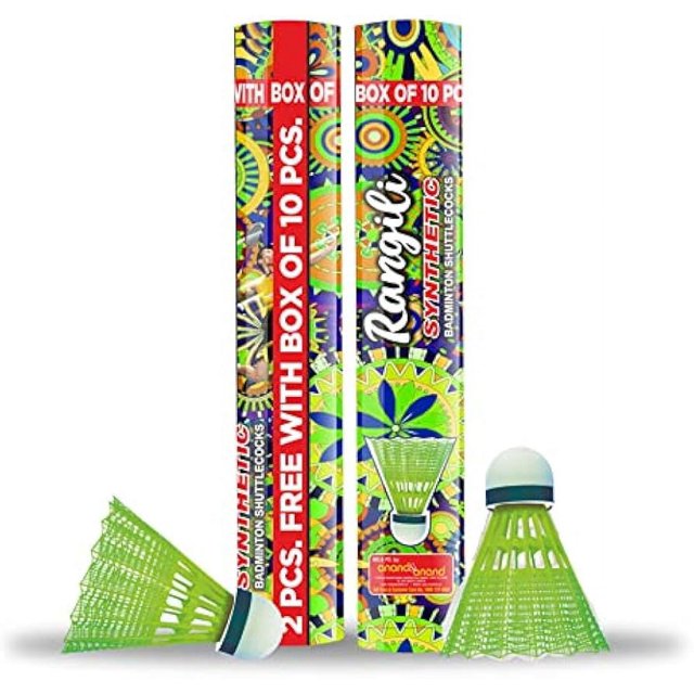 Laserguru Rangili Couronne Synthétique et Bas de Badminton en Nylon Eva de Première Qualité / Vert Lot de 12