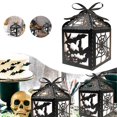 thumbnail image 1 of Oleegame 1PC Produce Storage Thank You Gift Boxes Cut Boxes Wedding Party Boxes Black Lace Boxes For Halloween Wedding Birthday Party Decorations With Ribbons Black, 1 of 7