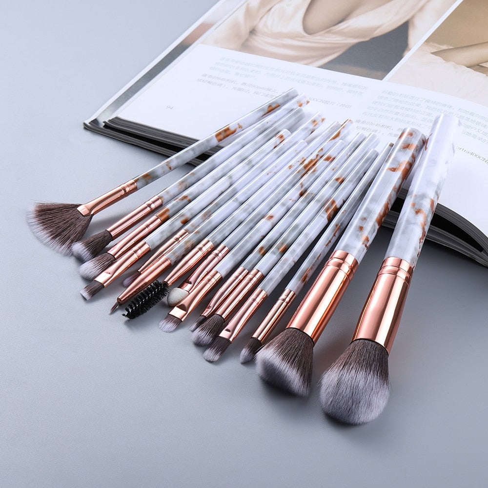 FLD 5/15Pcs Makeup Brushes Tool Set Cosmetic Powder Eye Shadow Foundation Blush Blending Beauty Make Up Brush