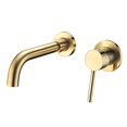 thumbnail image 2 of Sumerain Wall Mount Bathroom Faucet Brushed Gold,Single Handle with Brass Rough-in Valve, 2 of 4