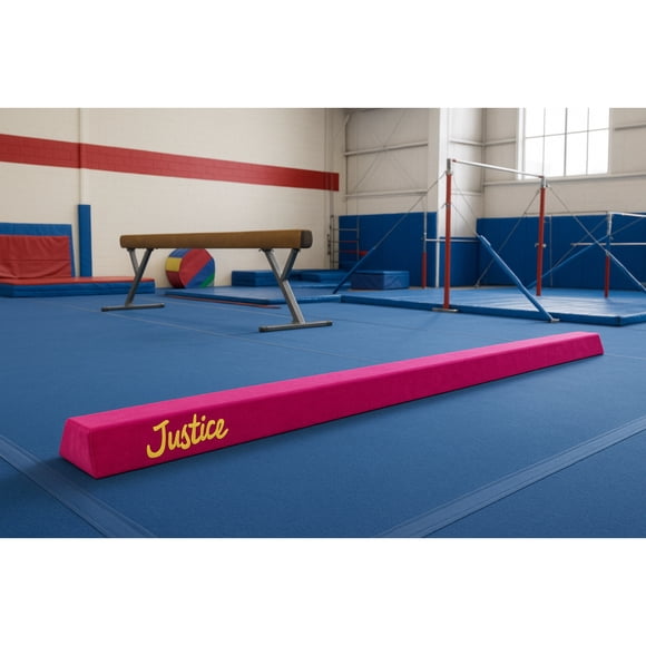 Justice 8FT Folding Gymnastics Balance Beam , Vegan Suede Material, Purple