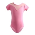 thumbnail image 3 of WEIYLL Robes d'Été Filles Tendance 2025 Performance Danse Manches Courtes Justaucorps Triangle Uni Robe Rose Clair 14-15 Ans, 3 of 3