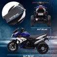 thumbnail image 3 of Qaba 6V Kids Motorcycle with Music, Headlights, 3 Wheels, Blue, 3 of 10