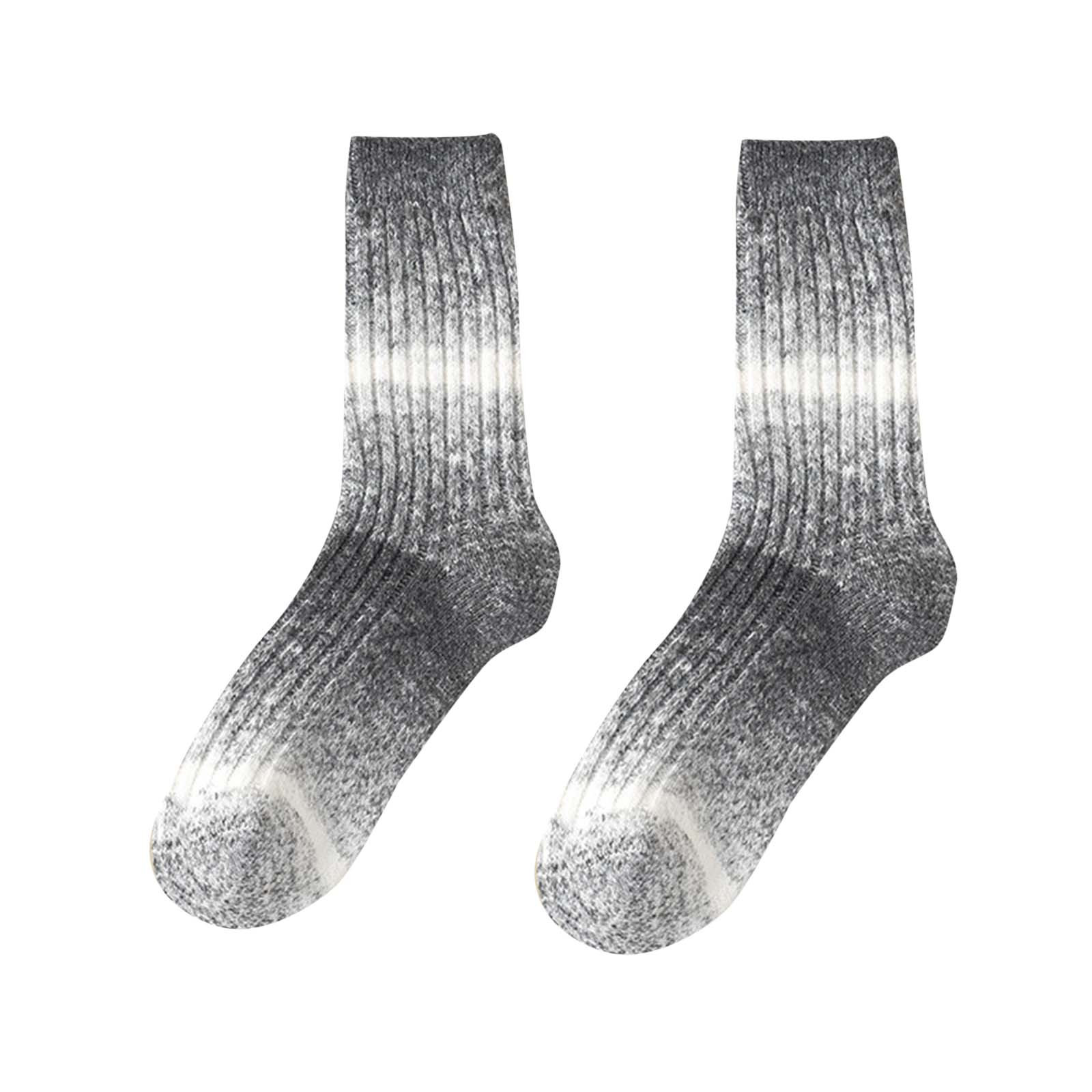 LckLvx Women's Winter Mid Tube Socks Thick Warm Home Socks Color Block Fleece Soft Crew Socks