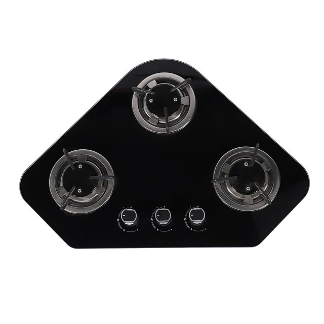 Tempered Glass Gas Hob, Multi Stage Firepower 1.8Kw Gas Stove Top Stainless Steel Easy To Clean 3 Burner Embedded Installation for RV for