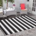 thumbnail image 2 of Erbanica 6' x 9' Indoor Outdoor Black White Band Reversible Plastic Rug, 2 of 5