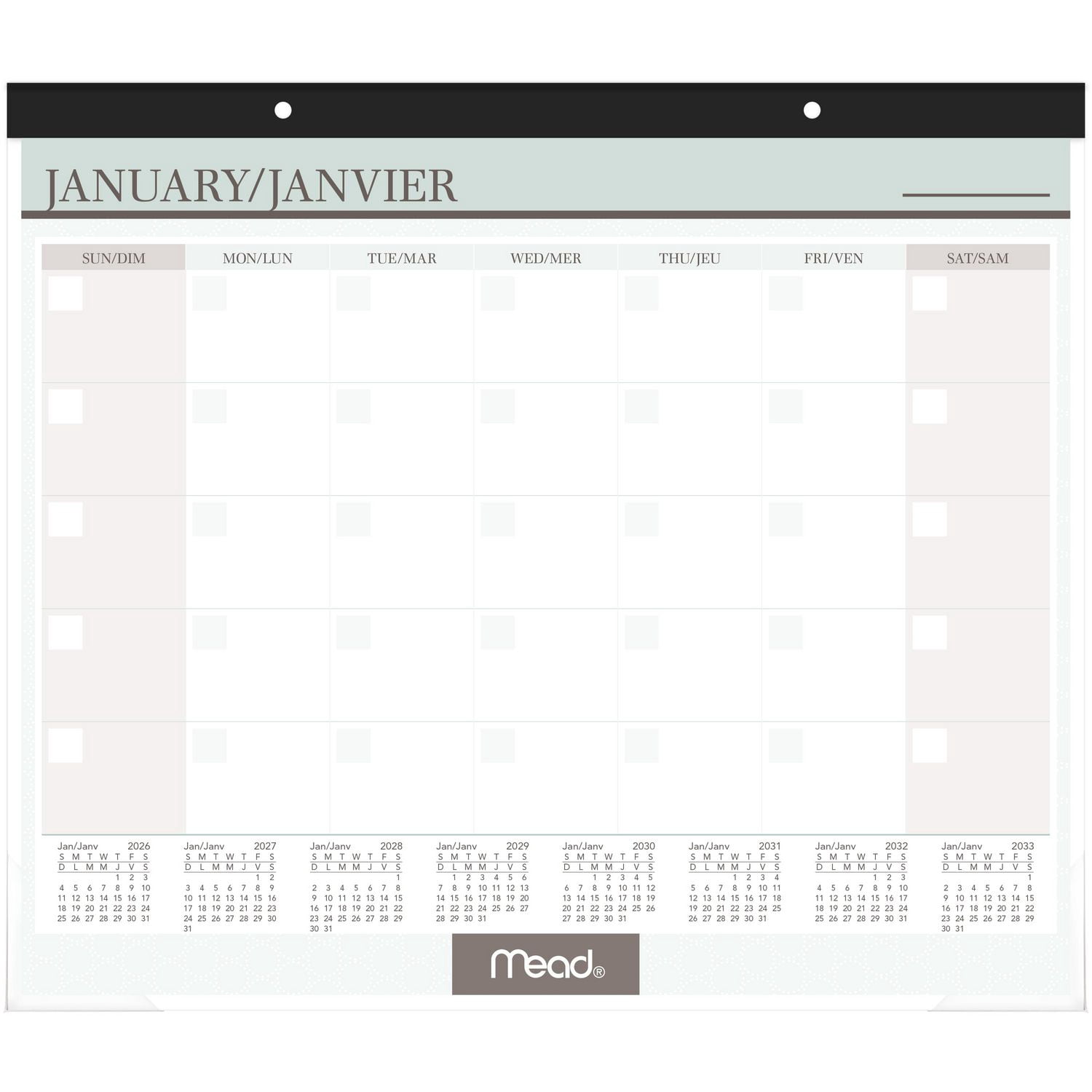 2027 Calendrier mensuel non daté Mead®, 19-3/4 po x 17 po
