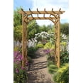 thumbnail image 1 of Vita 55"L x 21"W x 88"H Heartwood Cedar Arbor, Golden Brown, VA68897, 1 of 5