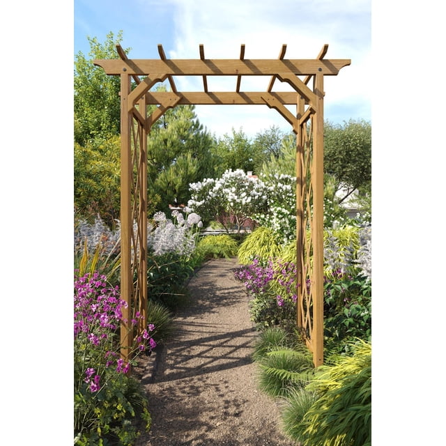 Vita 55"L x 21"W x 88"H Heartwood Cedar Arbor, Golden Brown, VA68897