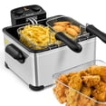 thumbnail image 1 of Costway Friteuse Électrique 5,3 Qt/21 Tasses en Acier Inoxydable 1700 W avec Panier Triple, 1 of 10